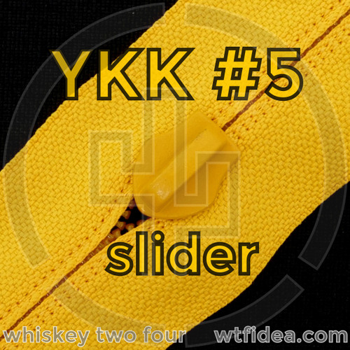 20 PACK YKK #5 coil slider reverse Berry compliant milspec, matte airforce yellow