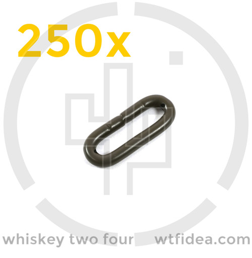 POWDER COAT 250 PACK Hayes Research, LLC 1 inch Oval Ring, .150" wire, Welded, Steel, Mil-Spec, ranger green