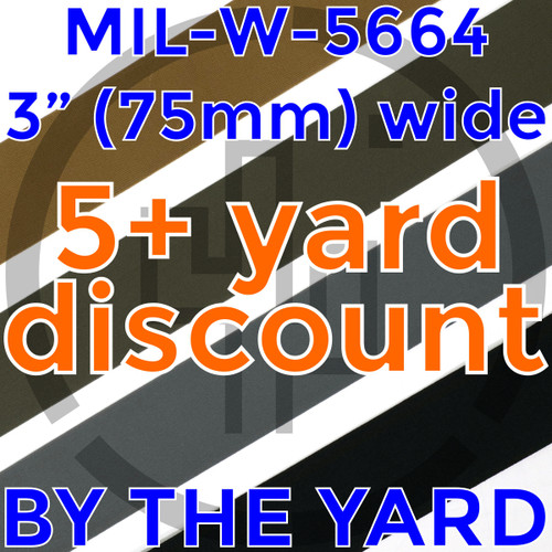 MIL-W-5664 3 inch (75mm) nylon woven elastic BY THE YARD Solution Dyed Berry Compliant MIL-W-5664 Type II Class I