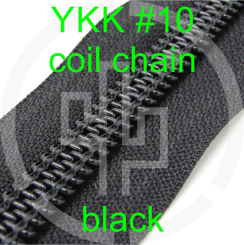 #10 YKK GOV 3/4 coil chain zipper milspec A-A-55634, Berry compliant, black
