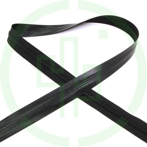 YKK® AquaGuard® Water Repellent Berry Compliant Zippers #8 coil chain, 5/8" tape, satin black