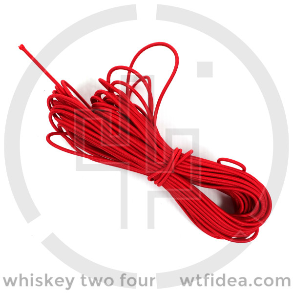 ($0.25/ft or $0.75/yd) 50 ft Coil Red 1/8" Shock Cord Milspec Berry Compliant Invista Cordura