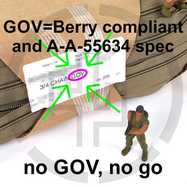 #10 YKK GOV 3/4 coil chain zipper milspec A-A-55634, Berry compliant, ranger green