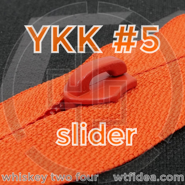 20 PACK YKK #5 coil slider reverse Berry compliant milspec, matte orange