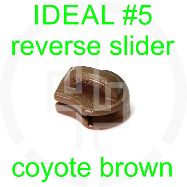 #5 IDEAL coyote brown reverse zipper slider (20 pack)
