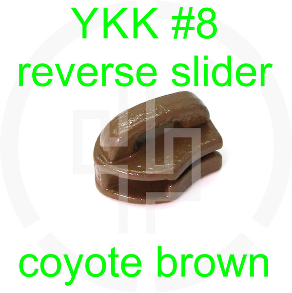 YKK #8 coil slider reverse Berry compliant milspec, matte coyote brown