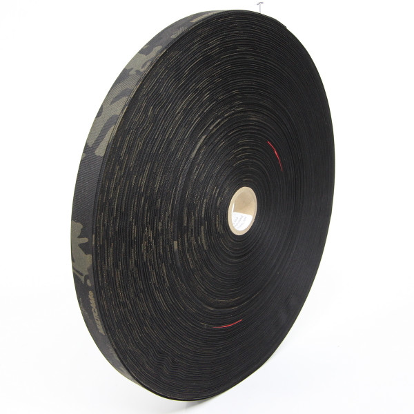 MIL-T-5038 Type III Grosgrain Edge Binding Tape 1" / 25mm Berry Compliant Solution Dyed Milspec Multicam Black