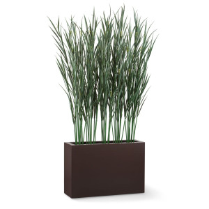 UV Outdoor Rated Pampas Grass Divider in Modern Planter UV Outdoor Rated Pampas Grass Divider in Modern Planter