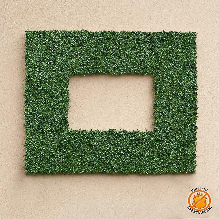 UV Outdoor Rated Duraleaf  Plush Japanese Boxwood Frame on a wall