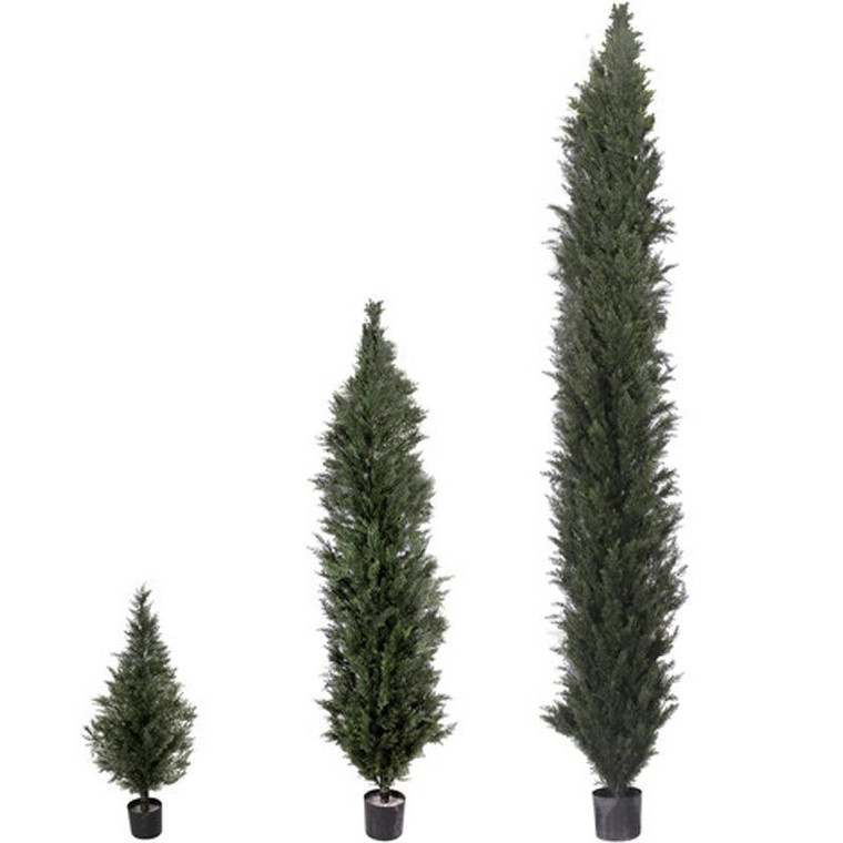 UV Outdoor Rated Cypress showing 4 foot, 6 foot, and 8 foot