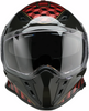 Z1R Nemesis Helmet Thunderbird Red XL - Polycarbonate Motorcycle Helmet with Drop-Down Sun Visor and Anti-Fog Shield