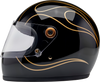 BILTWELL Gringo S Helmet - Gloss Black Flames, Small (Part No. 1003-567-502)
