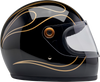 BILTWELL Gringo S Helmet - Gloss Black Flames, Small (Part No. 1003-567-502)