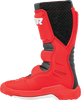 THOR Youth Blitz XR Boots Size 2 - Red and Charcoal with Injection Molded Shin Plate and Steel Shank