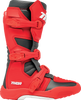 THOR Youth Blitz XR Boots Size 2 - Red and Charcoal with Injection Molded Shin Plate and Steel Shank