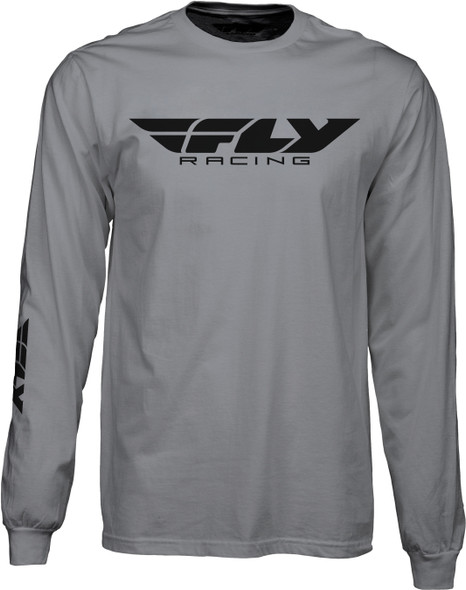 Fly Racing Fly Corporate L/S Tee Grey Sm 352-4146S