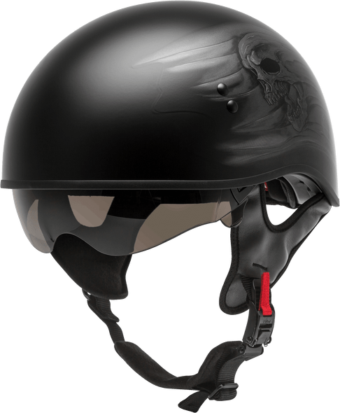 Gmax Hh-65 Half Helmet Ritual Naked Matte Black/Silver Sm H1654074