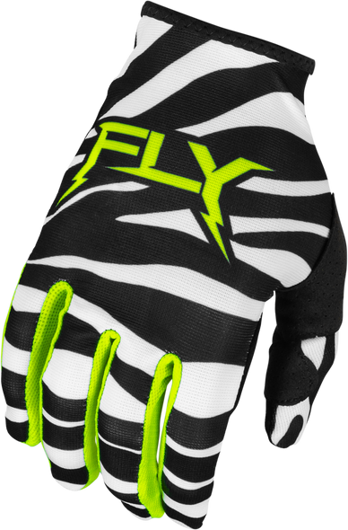 Fly Racing Lite Uncaged Gloves Black/White/Neon Green 2X 377-7422X