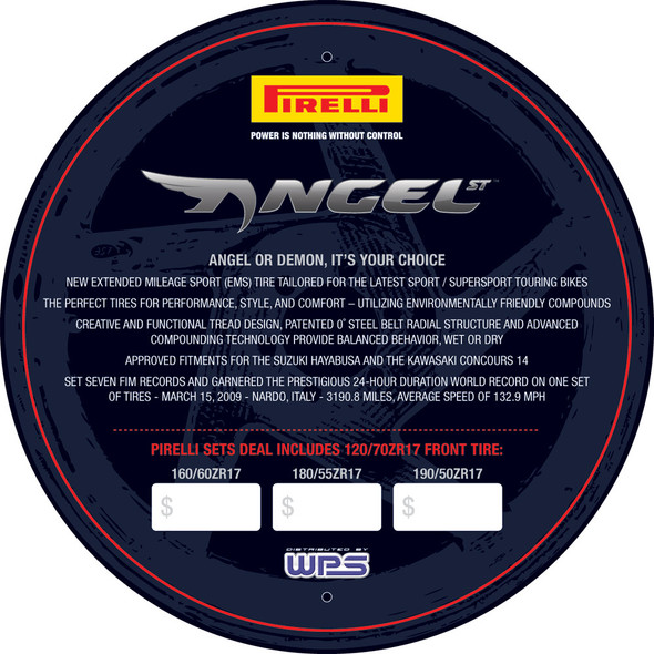 Pirelli Tire Insert Display Sign Angel Pirelli Angel Sign