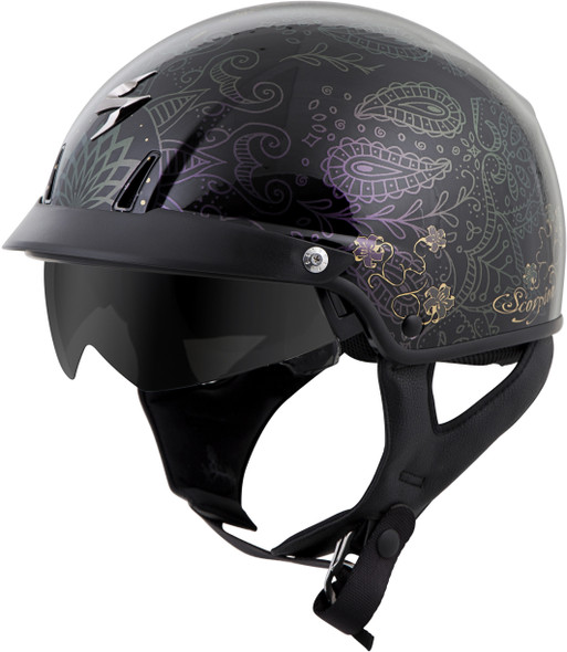 Scorpion Exo Exo-C110 Open-Face Helmet Azalea Black/Gold Xl C11-2406