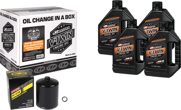 Maxima V-Twin Quick Change Kit Evo Mineral Black Filter 90-069014Pb