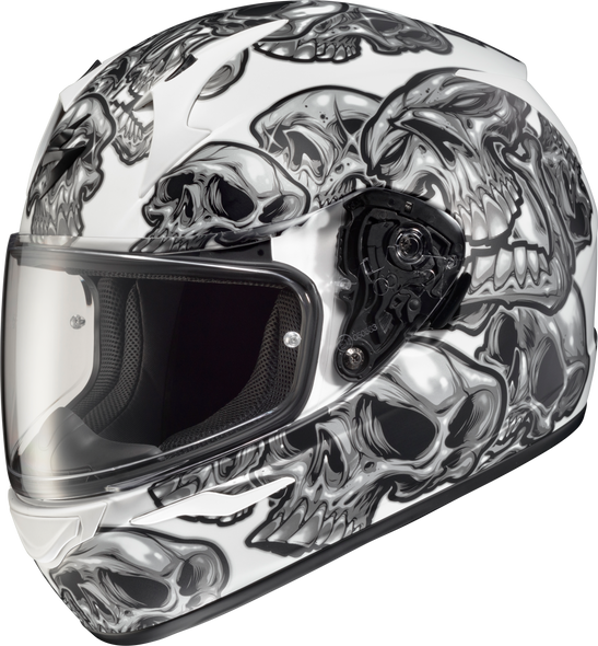 Scorpion Exo Exo-R320 Full-Face Helmet Skull-E Silver Md 32-3014