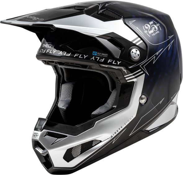 Fly Racing Formula S Carbon Legacy Helmet Blue Carbon/Silver 2X 73-44482X