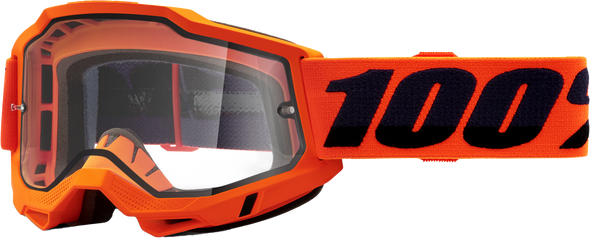 100% Accuri 2 Enduro Moto Goggle Neon Orange Clear Lens 50015-00004