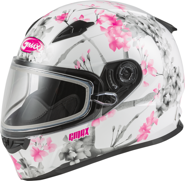 Gmax Ff-49S Full-Face Blossom Snow Helmet White/Pink/Grey Lg F2496856