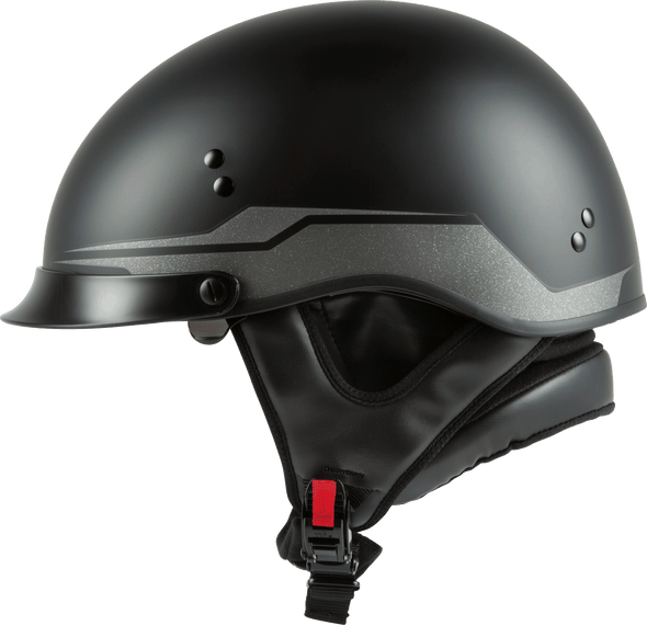 Gmax Hh-65 Half Helmet Source Full Dressed Matte Black/Silver Sm H9652814