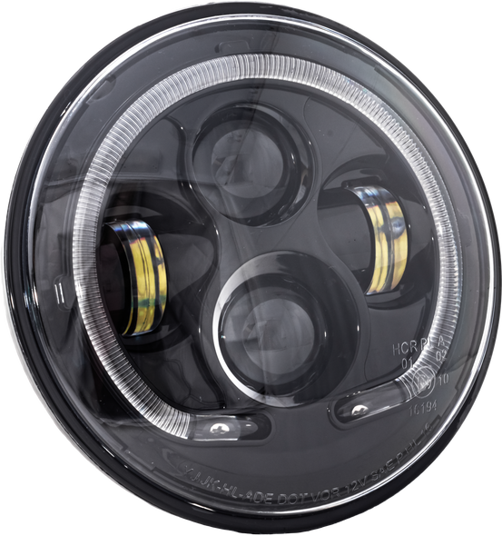 Letric Lighting Co 7" Led Headlight Black Halo W/ Mnt Adapter Llc-Lhp-7B