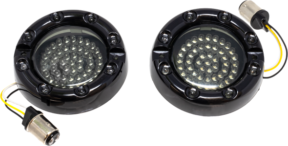 Letric Lighting Co Prem Bezel Led Insert 1157 Switchback White/Amber Blk Llc-Flhb-7Was