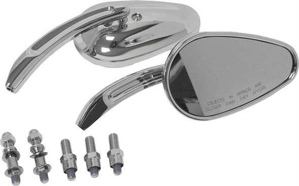 Harddrive Mirrors Chrome Tapered Chrome 18-130