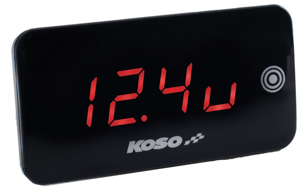 Koso Super Slim Touch Screen Volt & Temp Gauge Red Display Ba068041