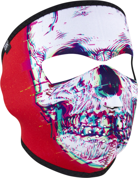Zan Neoprene Full Face Mask Glitch Skull Wnfm471