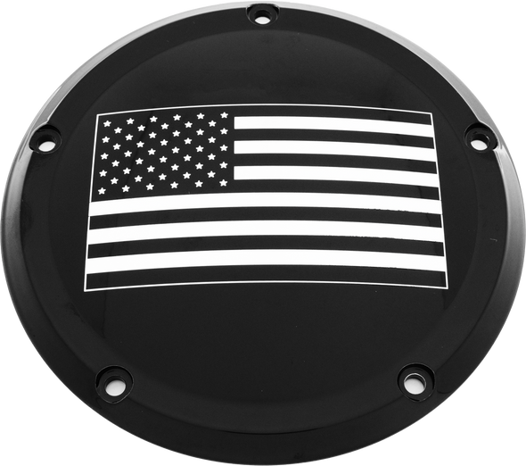Custom Engraving 6   M8 Softail Derby Cover American Flag Black Patr21-67Bg