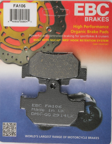 EBC Brake Pads Fa106 Organic Fa106