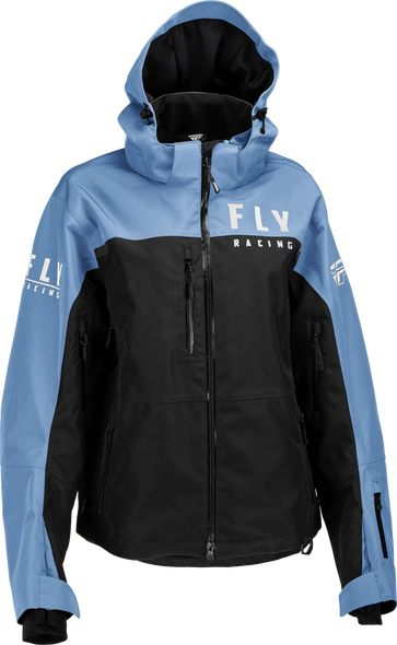 Fly Racing Women'S Carbon Jacket Black/Blue Lg 470-4501L