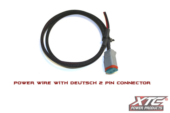 Xtc Power Products 2' 18 Ga. Power Wire To 2 Pin Deutsch Connector Dt-Cable-18-2
