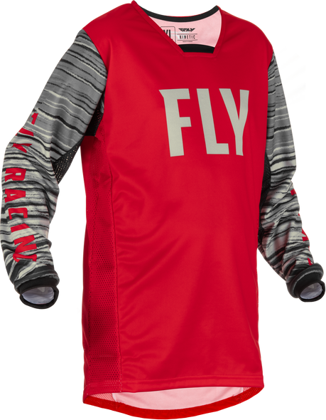 Fly Racing Youth Kinetic Wave Jersey Red/Grey Ym 375-527Ym