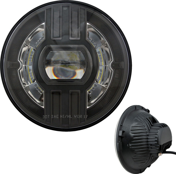 Cyron Headlight 7" Beast 2 Pitch Black W/Driving Light Abig7B2-Bn