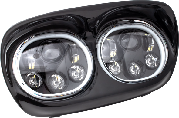 Letric Lighting Co Led Headlight Blk/Blk Halo Fltr `98-13 Llc-Lrhp-Hbb