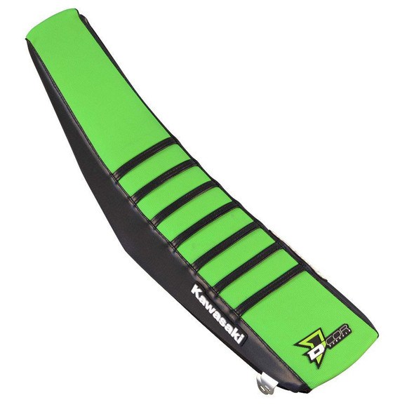 D-Cor Seat Cover Team Kaw Replica Black/Green W/Ribs 30-20-102