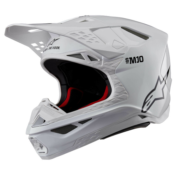 Alpinestars Supertech S-M10 Solid Helmet White Glossy Md 8300323-2180-M