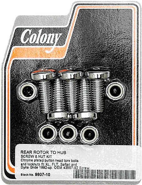 Colony Machine Brake Rotor Hardware Rear Torx Screw Kit 9807-10