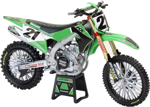 New-Ray 1:12 Scale Kawasaki Factory Team Kx450F Jason Anderson #21 58413