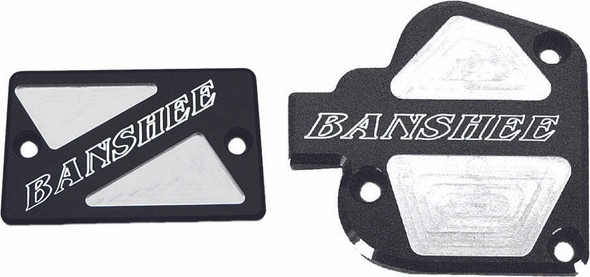 Modquad Throttle & Brake Cover Set Black Logo Banshee Tset1-Bblk