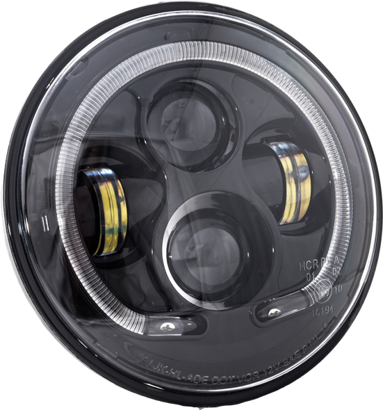 Letric Lighting Co 7" Led Headlight Black Halo Indian Llc-Ilhp-7B