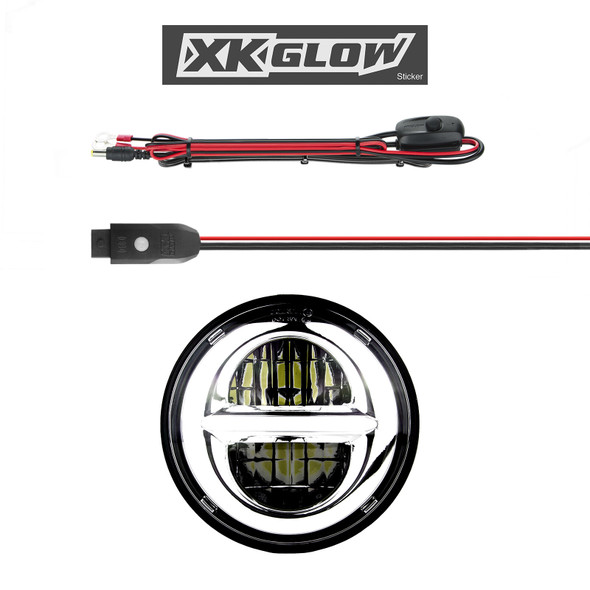 Xk Glow 5.75" Xkchrome Headlight Chrome Bezel Xk-5In-Kit-W