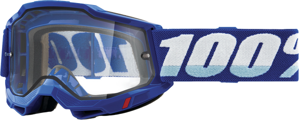100% Accuri 2 Enduro Moto Goggle Blue Clear Lens 50015-00002